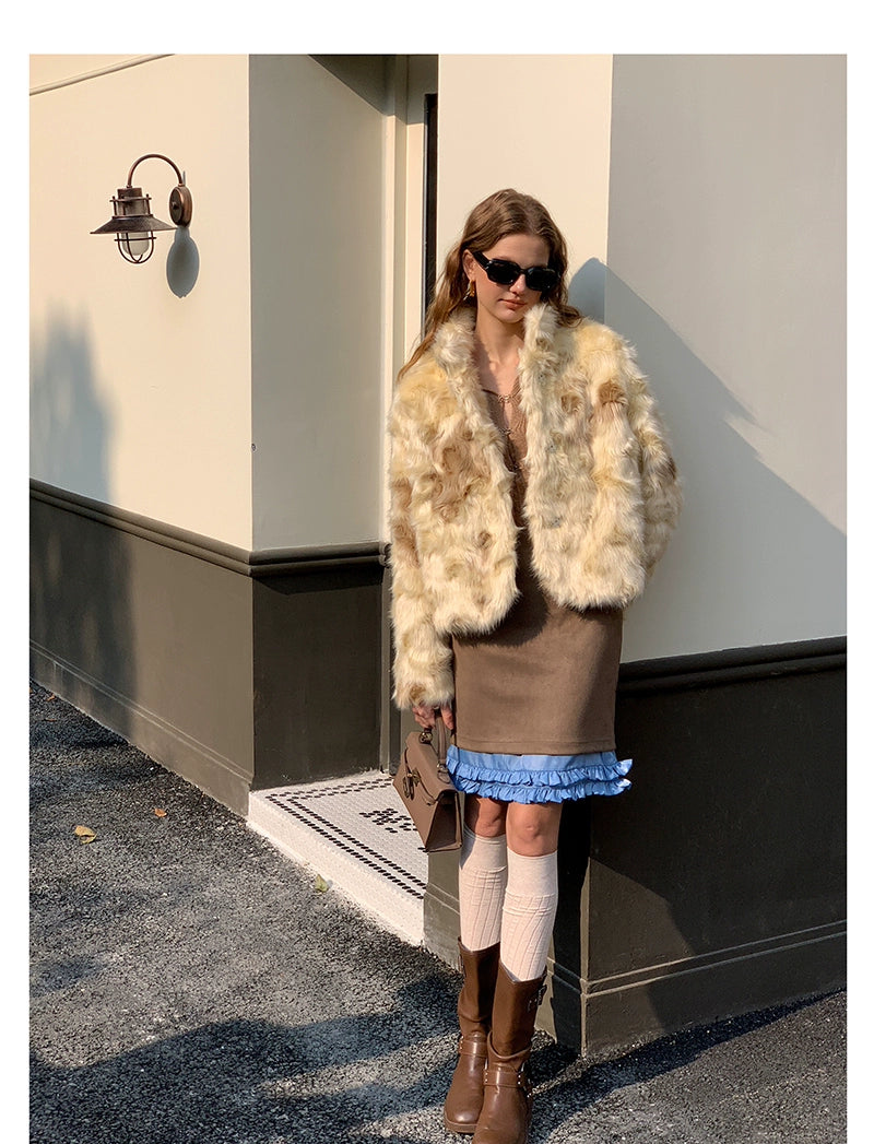 Curly Lapel Fur Jacket