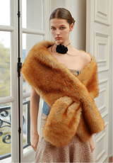 Faux-Fox Shawl Wrap