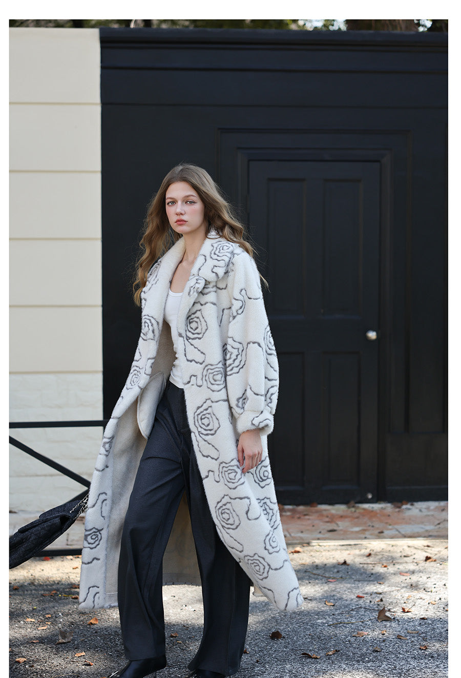 Floral Faux Fur Coat