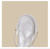 Crystal Strap Mid-Heel Sandals