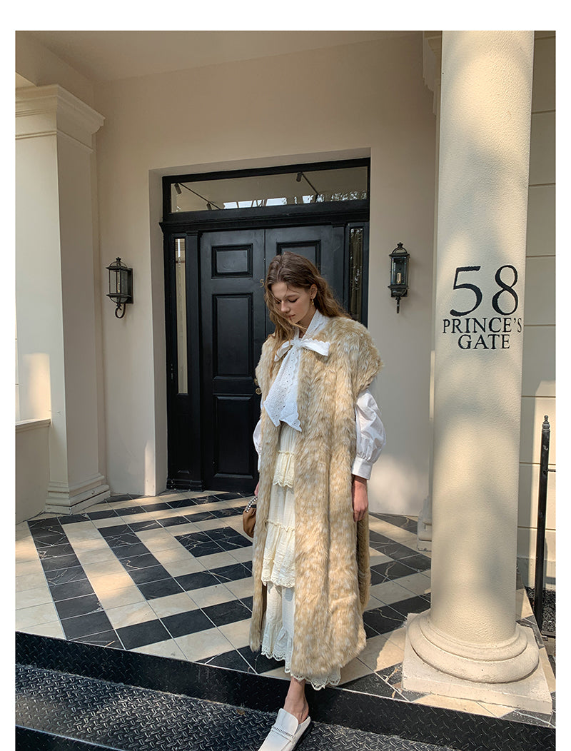 Deer Jacquard Long Vest