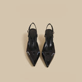 Sculpted Slingback Low Heels