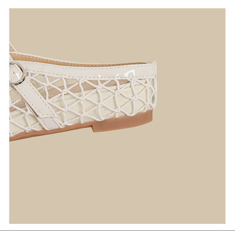Crystal Mesh Mary Janes (Black)