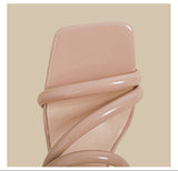 Wrap Strap Heel Sandals (Nude)