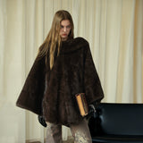Chocolate Luxe Fur Cape