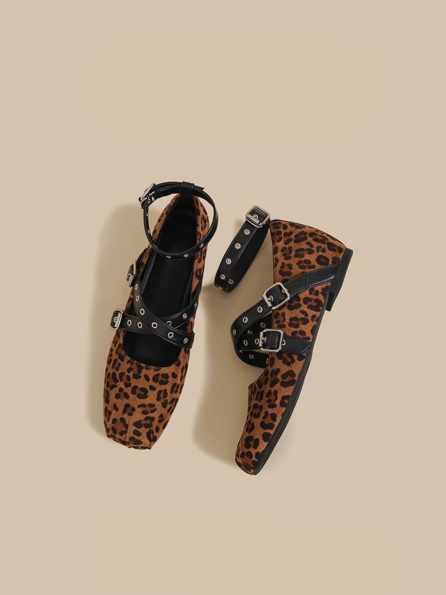 Leopard Strap Mary Jane Flats