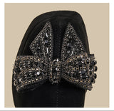 Crystal Bow Boots - Black