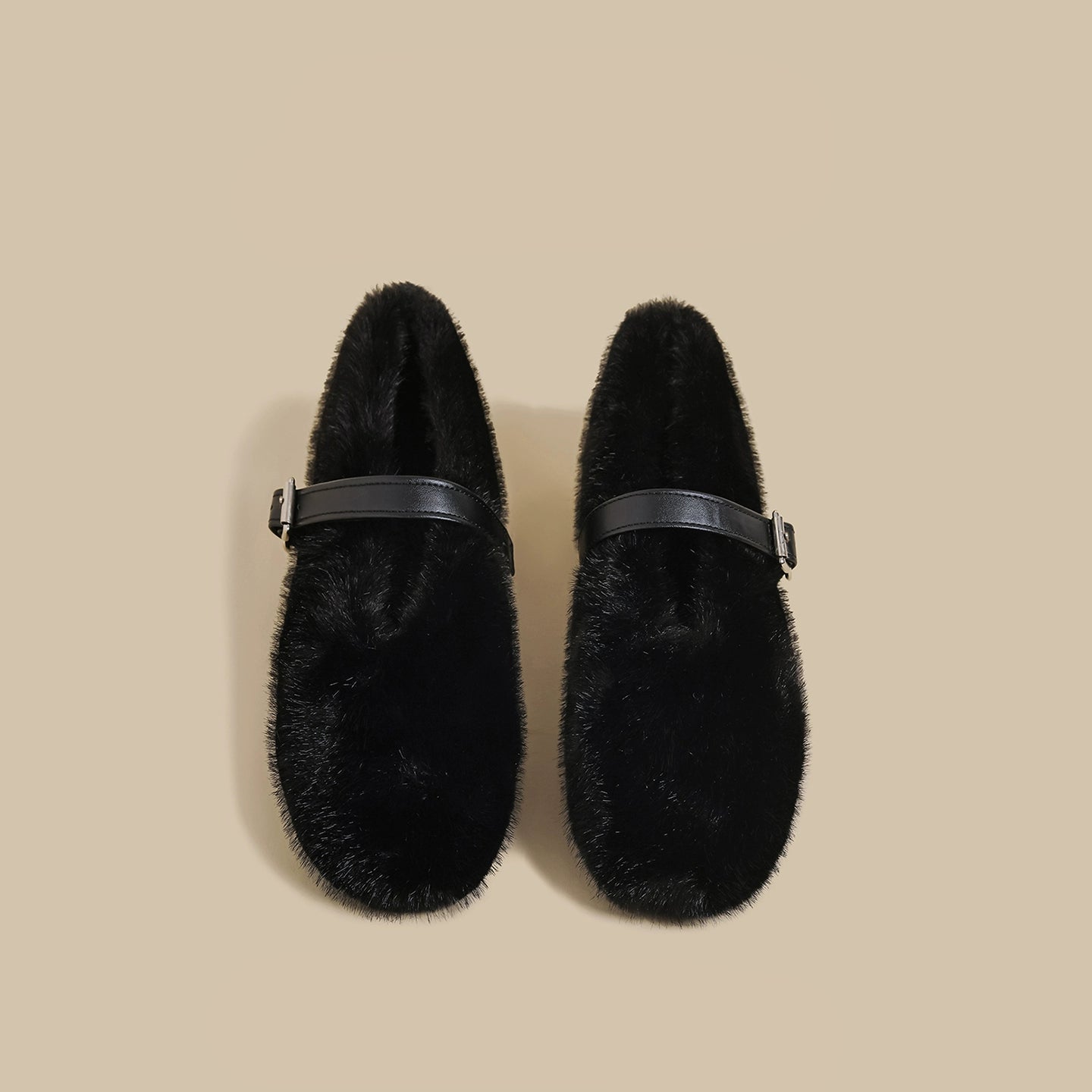 Plush Strap Winter Loafers