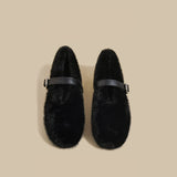 Plush Strap Winter Loafers