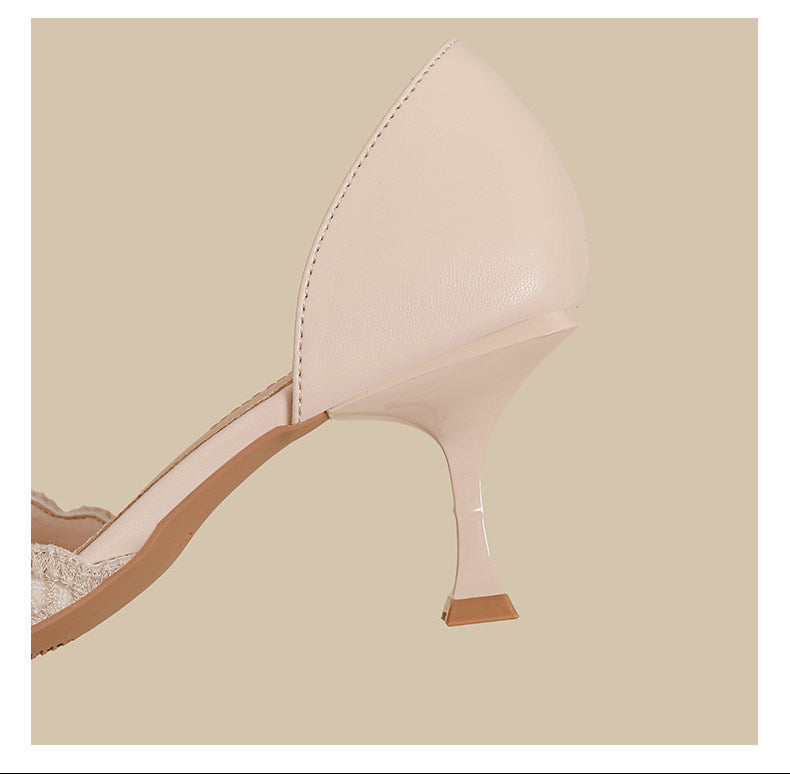 Lace Bow DOrsay Heels