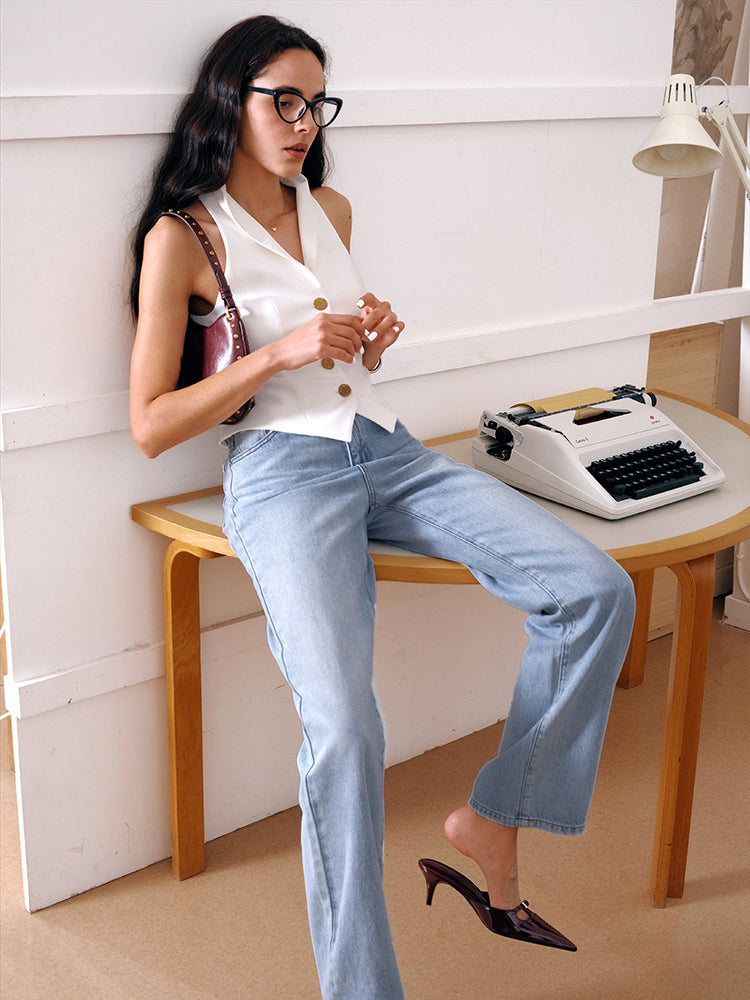 White Tailored Vest