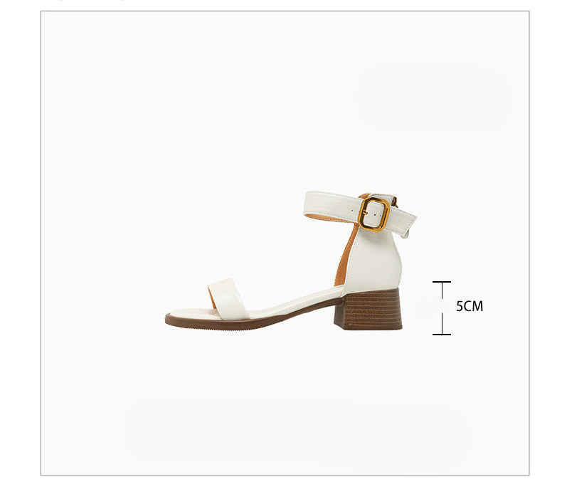 Minimal Ankle Strap Block Sandal
