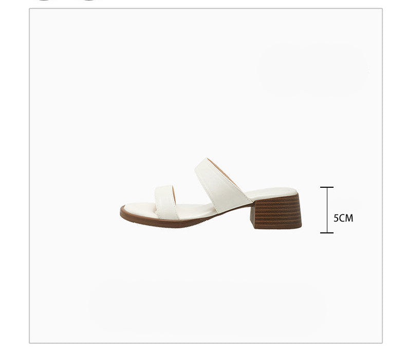 Double Strap Low Heel (Brown)