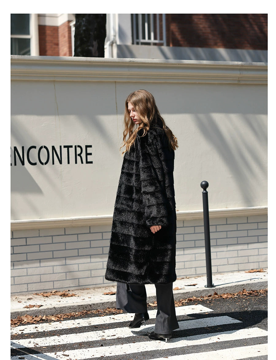 Black Silky Fur Coat