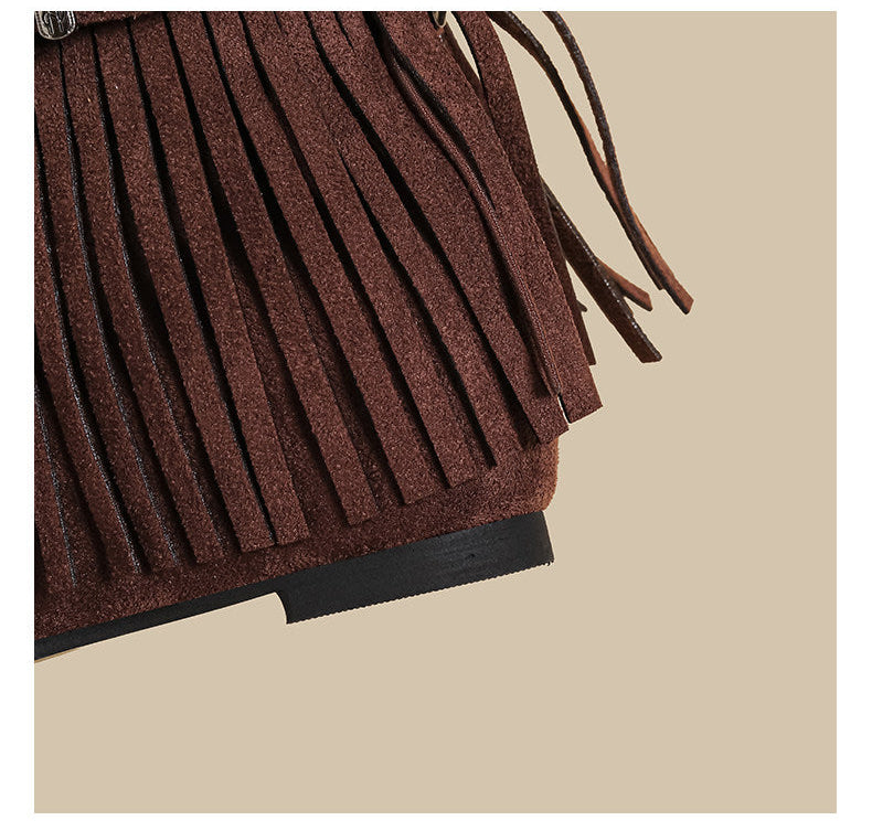 Fringe Suede Mid-Calf Boots