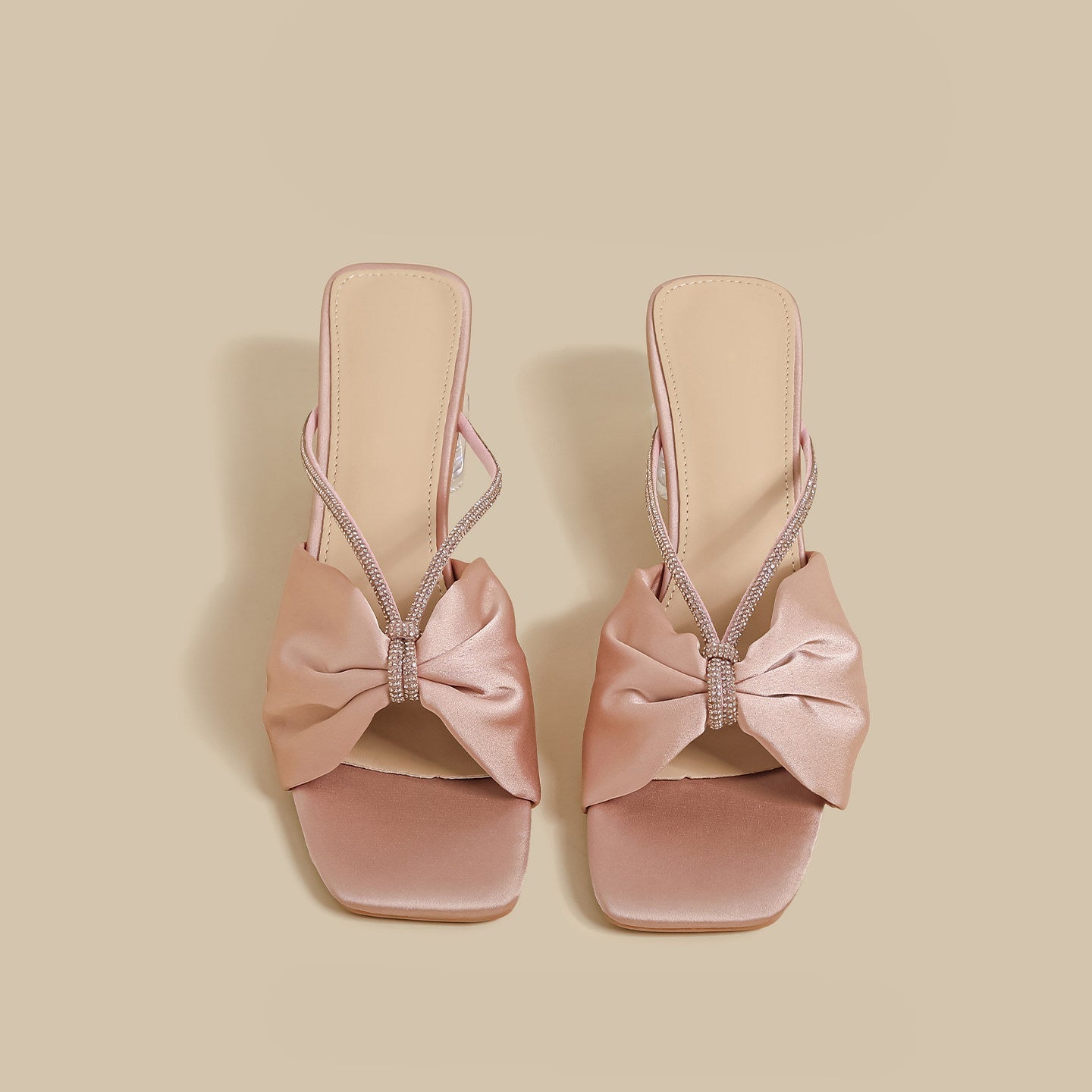 Crystal Bow Sandals (Pink)