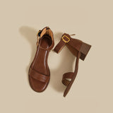 Minimal Ankle Strap Block Sandal
