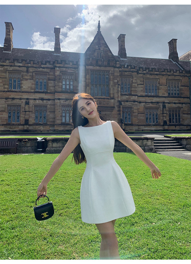 Open-Back Flare Mini Dress