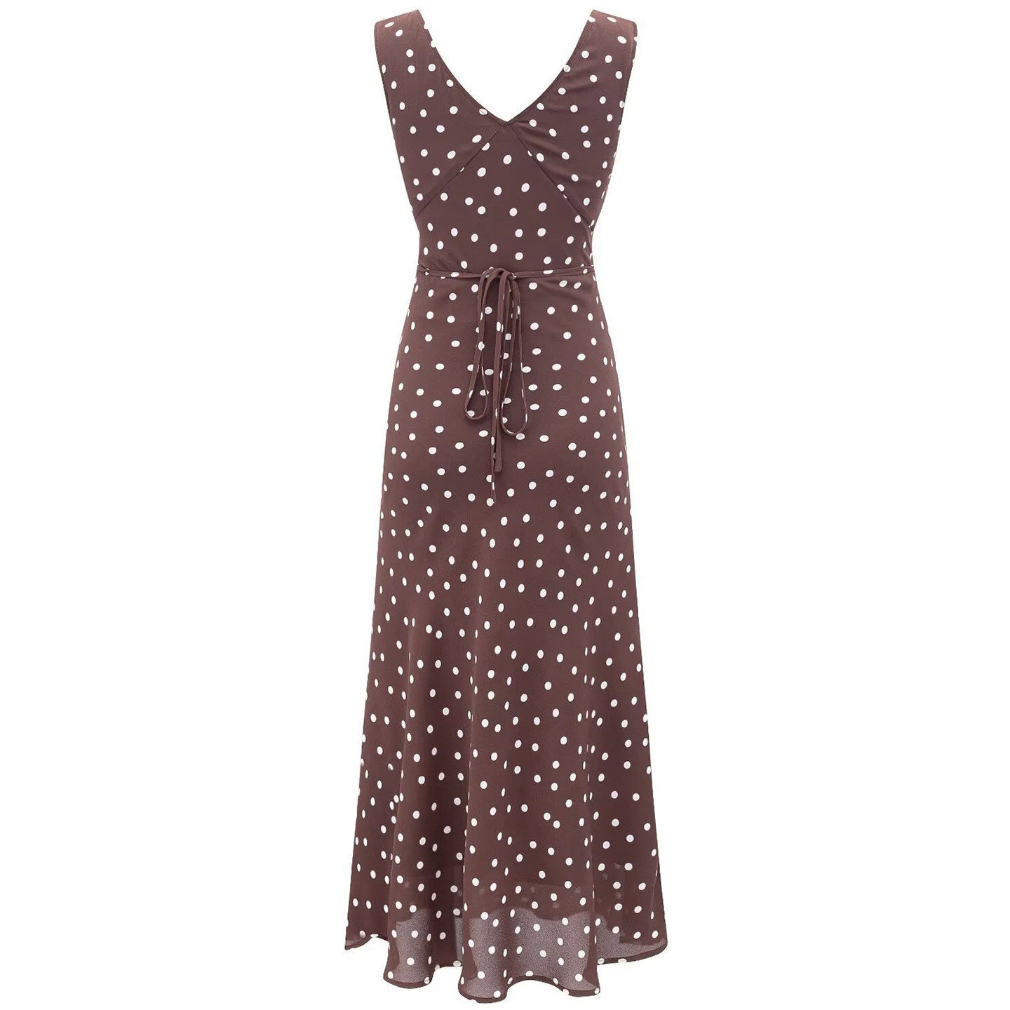 Mocha Dot V-Neck Dress