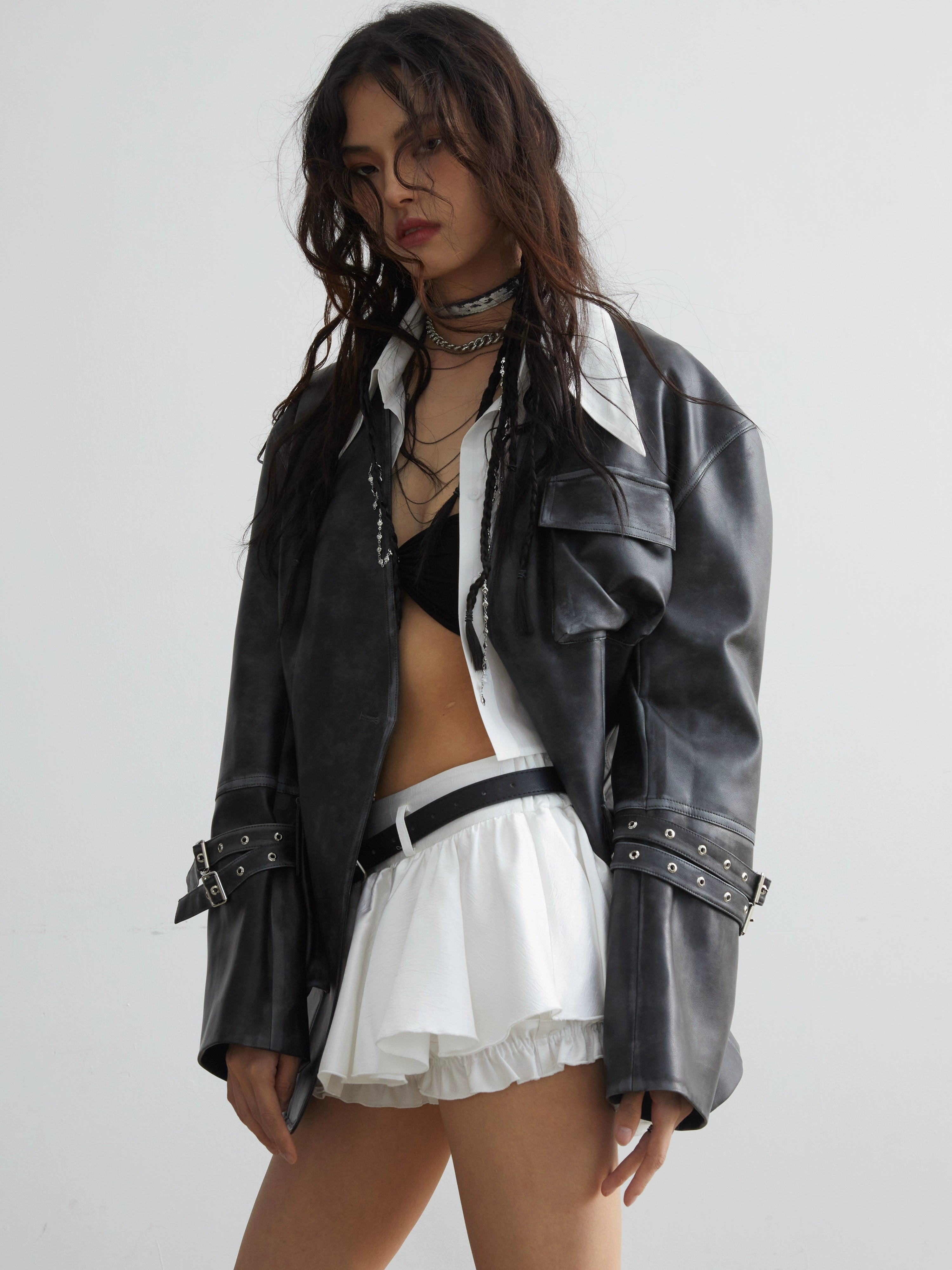 White Ruffled Miniskirt