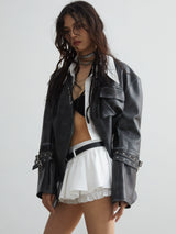 White Ruffled Miniskirt