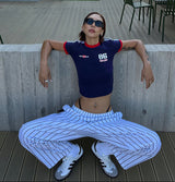 Striped Baseball Slacks