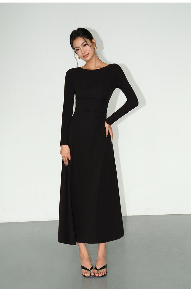 Off-Shoulder Knit Maxi Dress