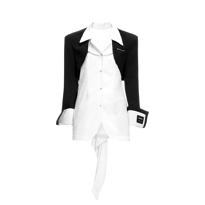 Black White Shirt Suit