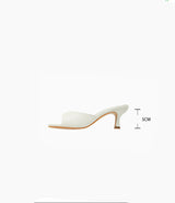 Minimal Curve Heel Sandals (Yellow)
