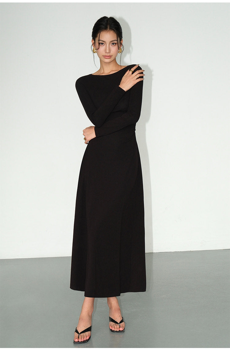 Off-Shoulder Knit Maxi Dress