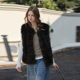 Faux Fur Short Vest - Espresso