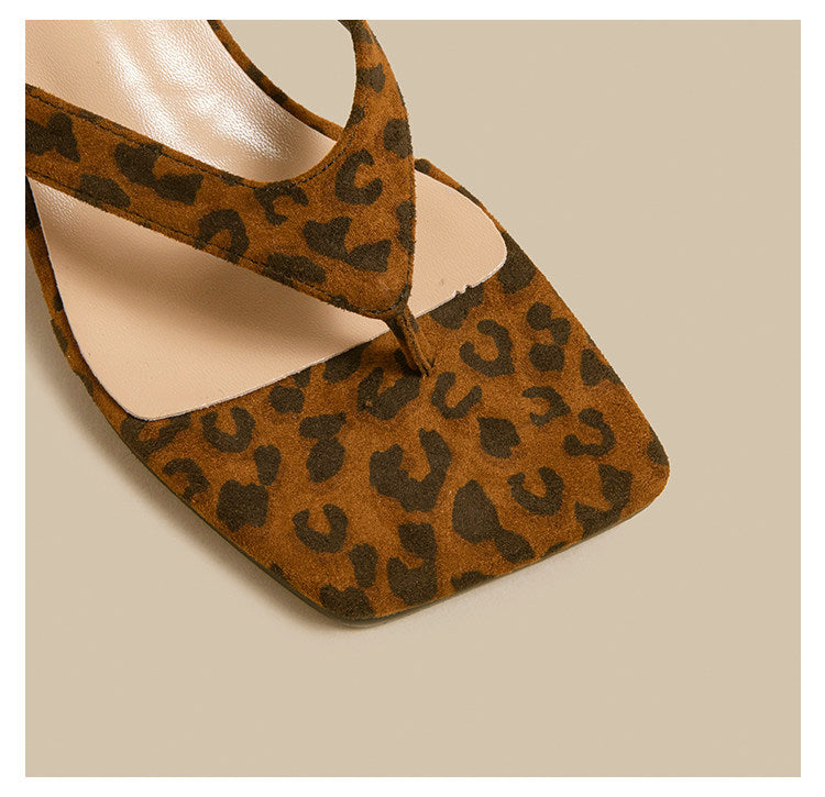 Wedge Flip Sandals (Leopard)