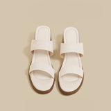 Double Strap Low Heel (Cream)