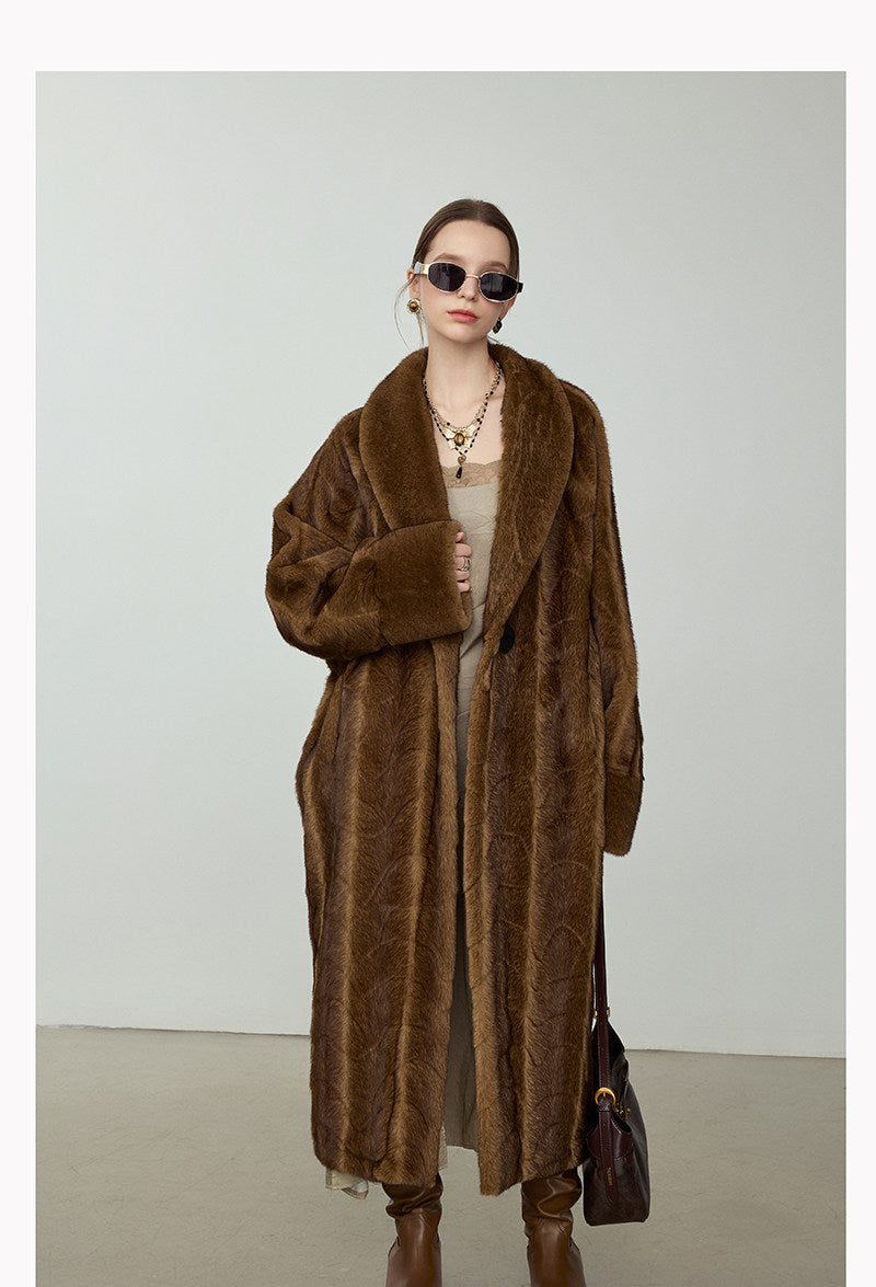 Ultra-Soft Fur Coat - Golden Brown