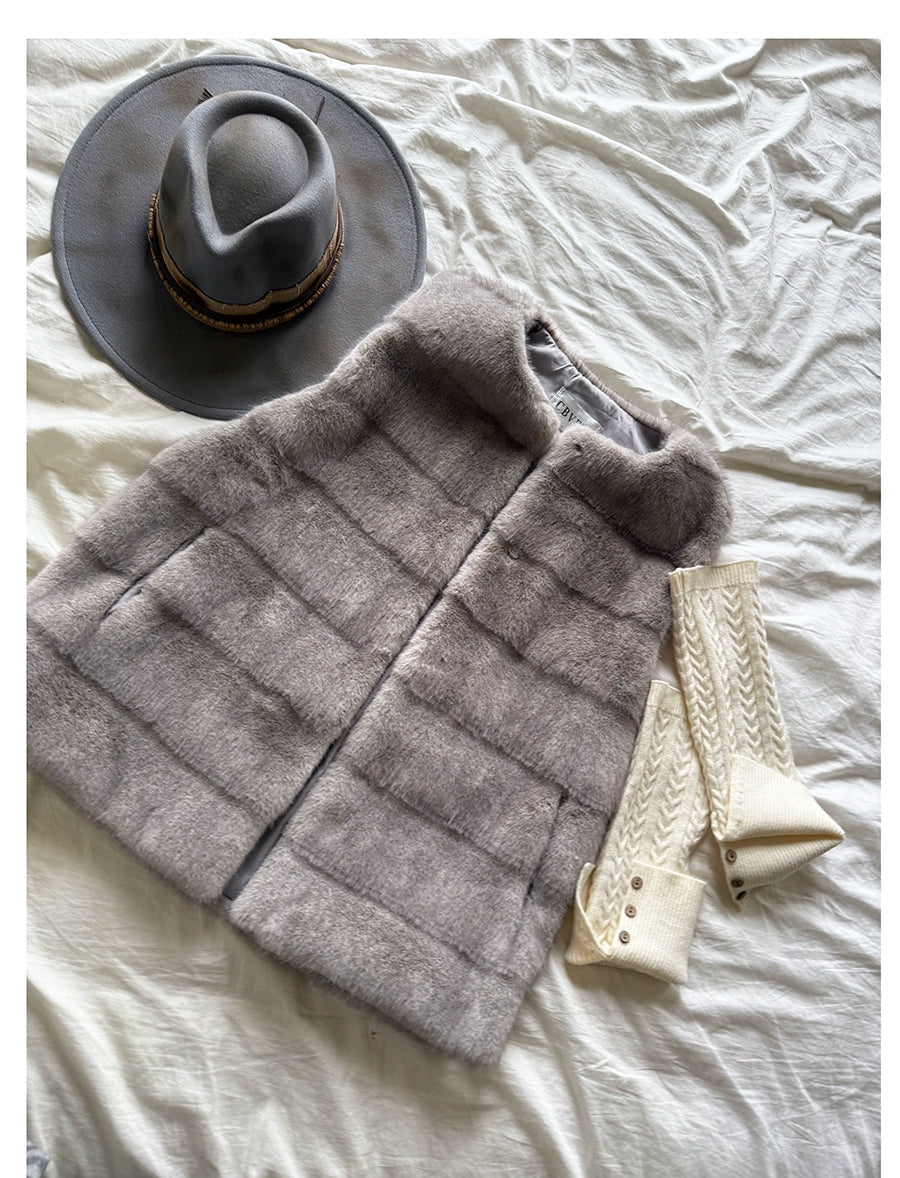 Ash  Silky Fur Vest