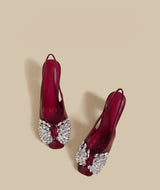 Crystal Bow Block-Heel Slingbacks