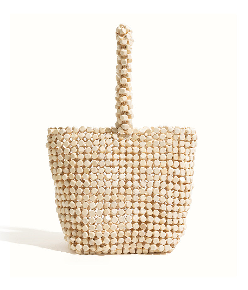 Woven Wooden Bead Bag
