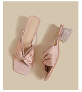 Crystal Bow Sandals (Pink)