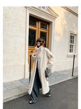 Herringbone Faux Fur Coat - Ivory