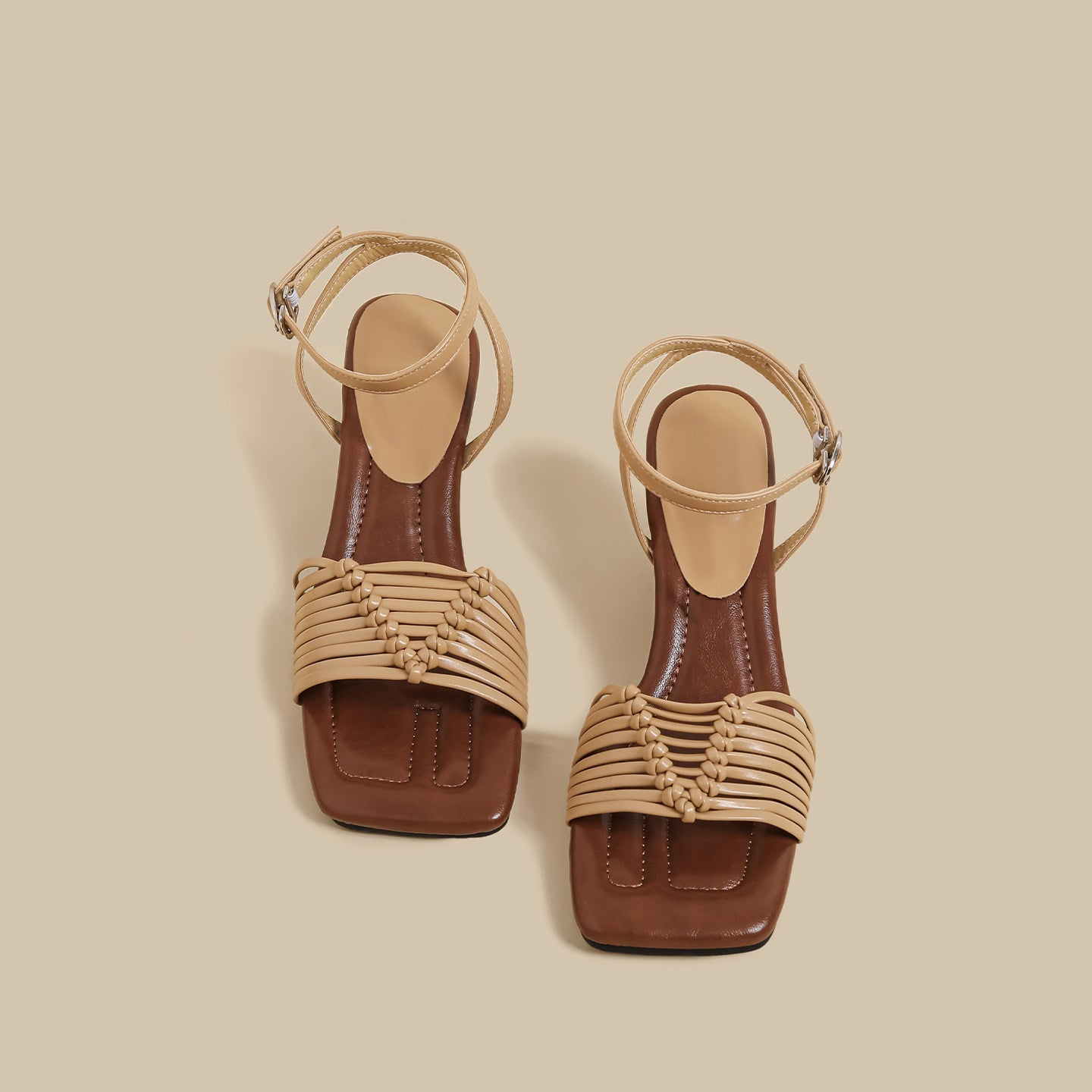 Woven Strap Heel Sandals