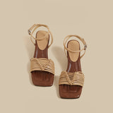 Woven Strap Heel Sandals