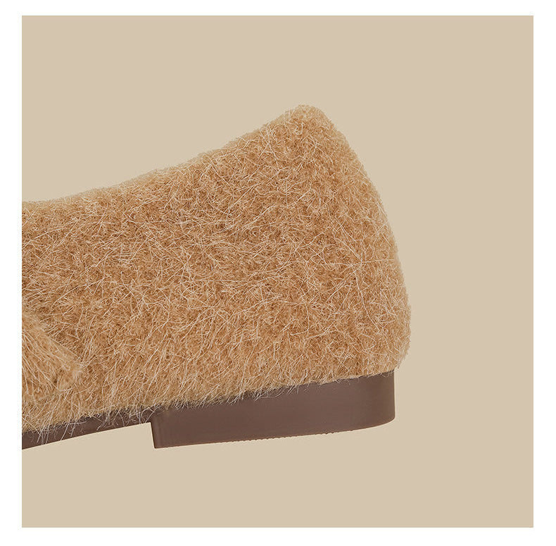 Wool-Blend Mary Jane Flats