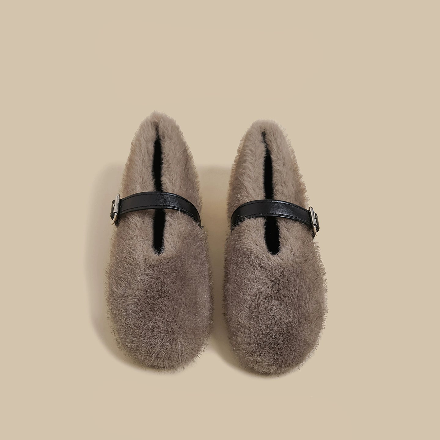 Plush Strap Winter Loafers