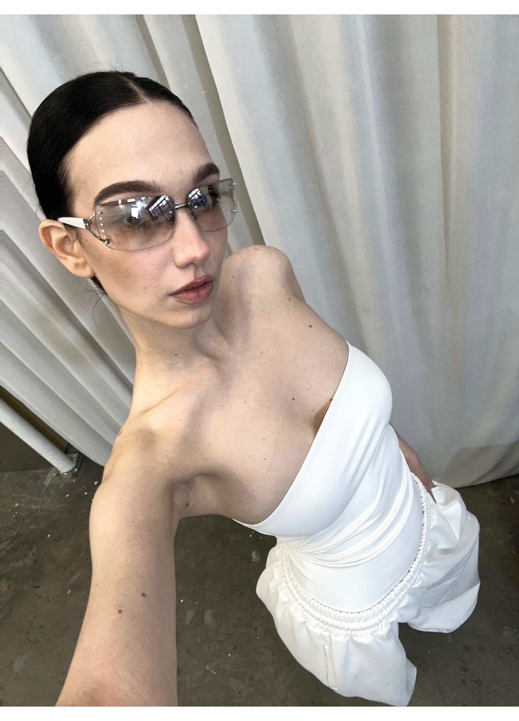 White Bandeau / Sweatpants