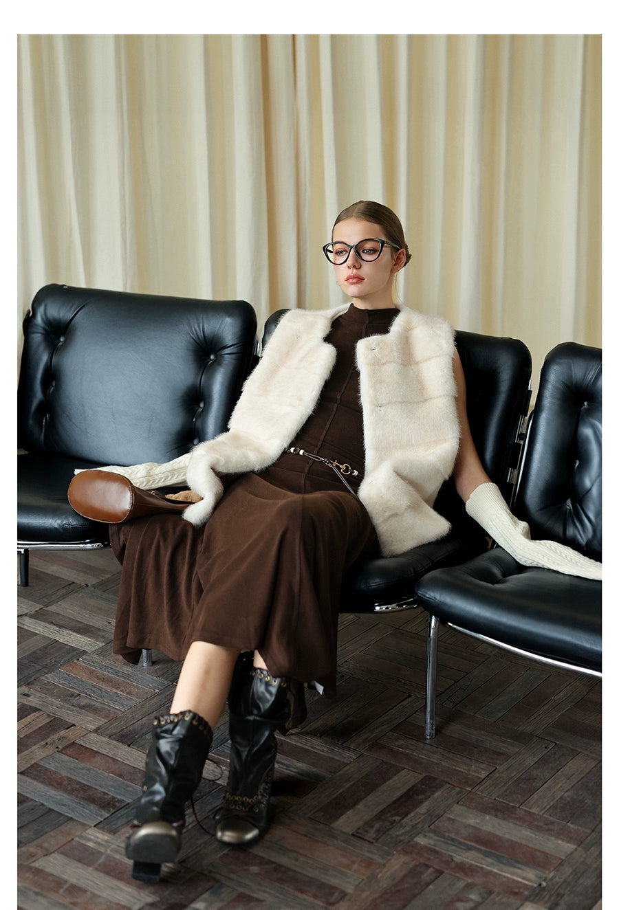 Ivory Silky Fur Vest