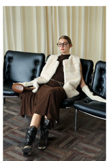 Ivory Silky Fur Vest