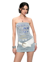 Ripped Logo Tube Dress