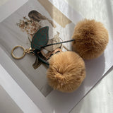 Cherry Pom-Pom Keyring