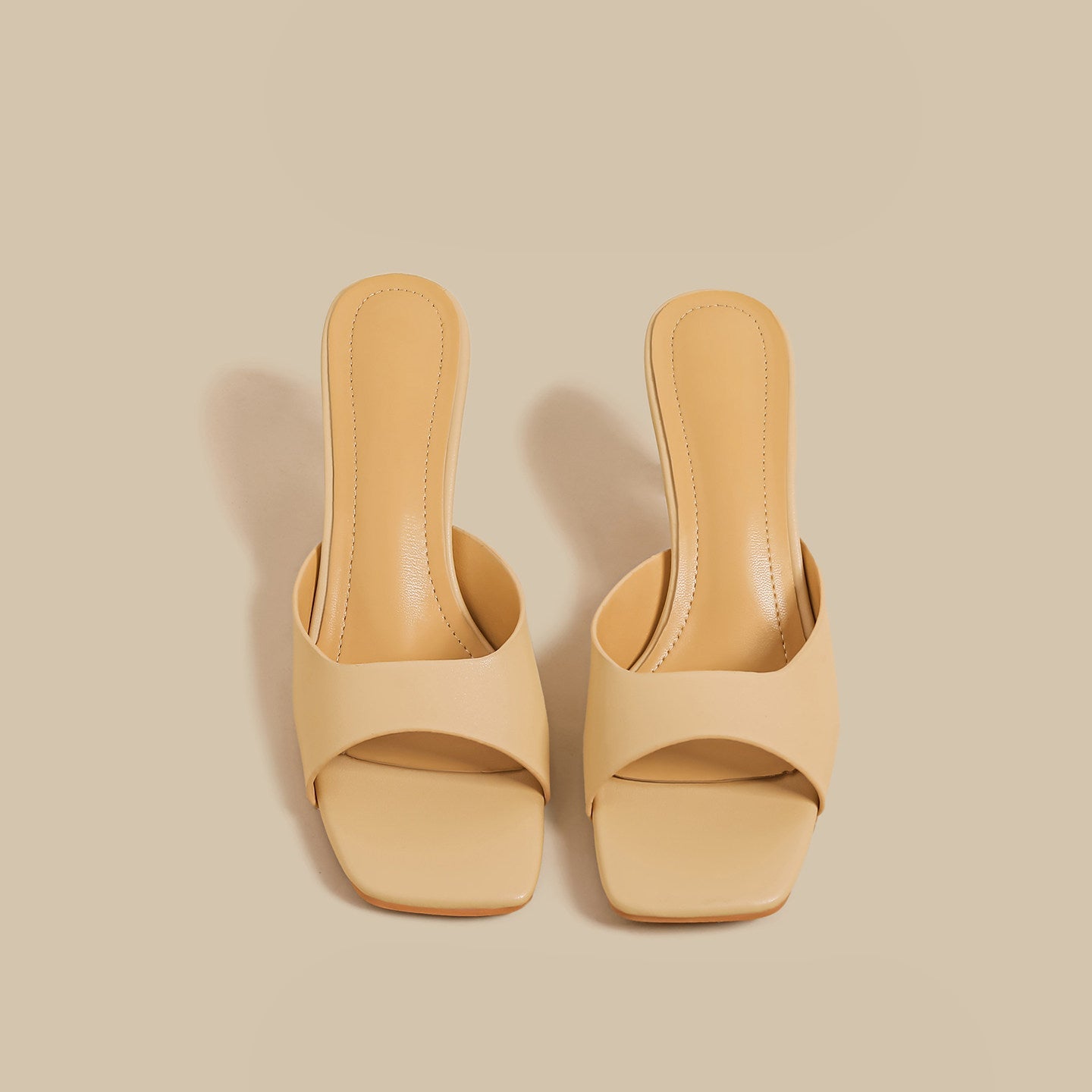 Minimal Curve Heel Sandals (Yellow)