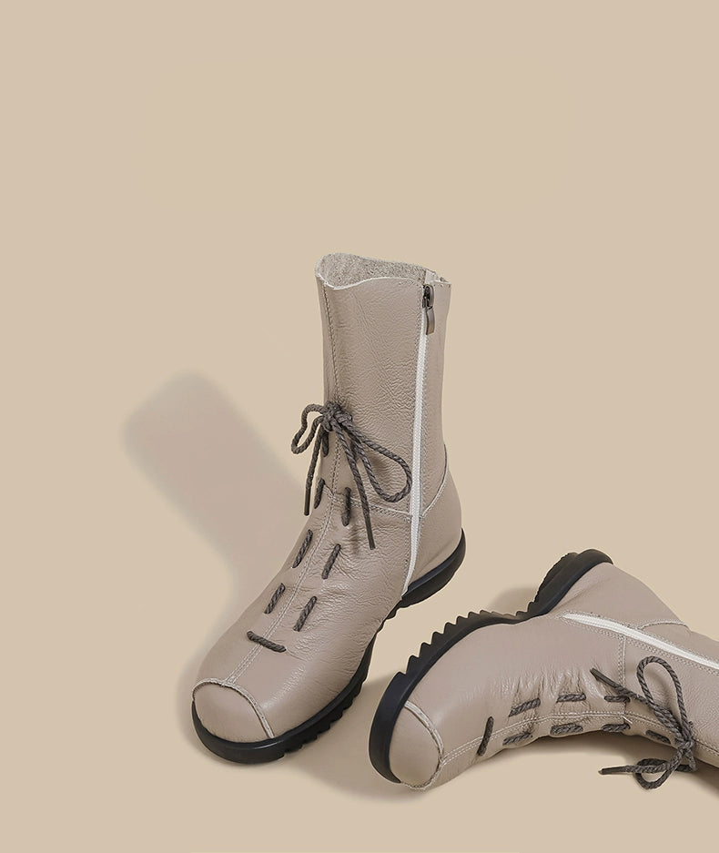 Soft-Leather Mid Boots